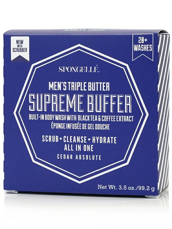 Spongelle Men's Cedar Absolute Supreme Triple Butter Buffer Sponge 99.2g *BNIB - Picture 2 of 9
